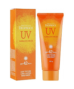 Deoproce UV Sunblock Cream SPF42+ PA++ - Крем солнцезащитный для кожи лица и тела 100 г